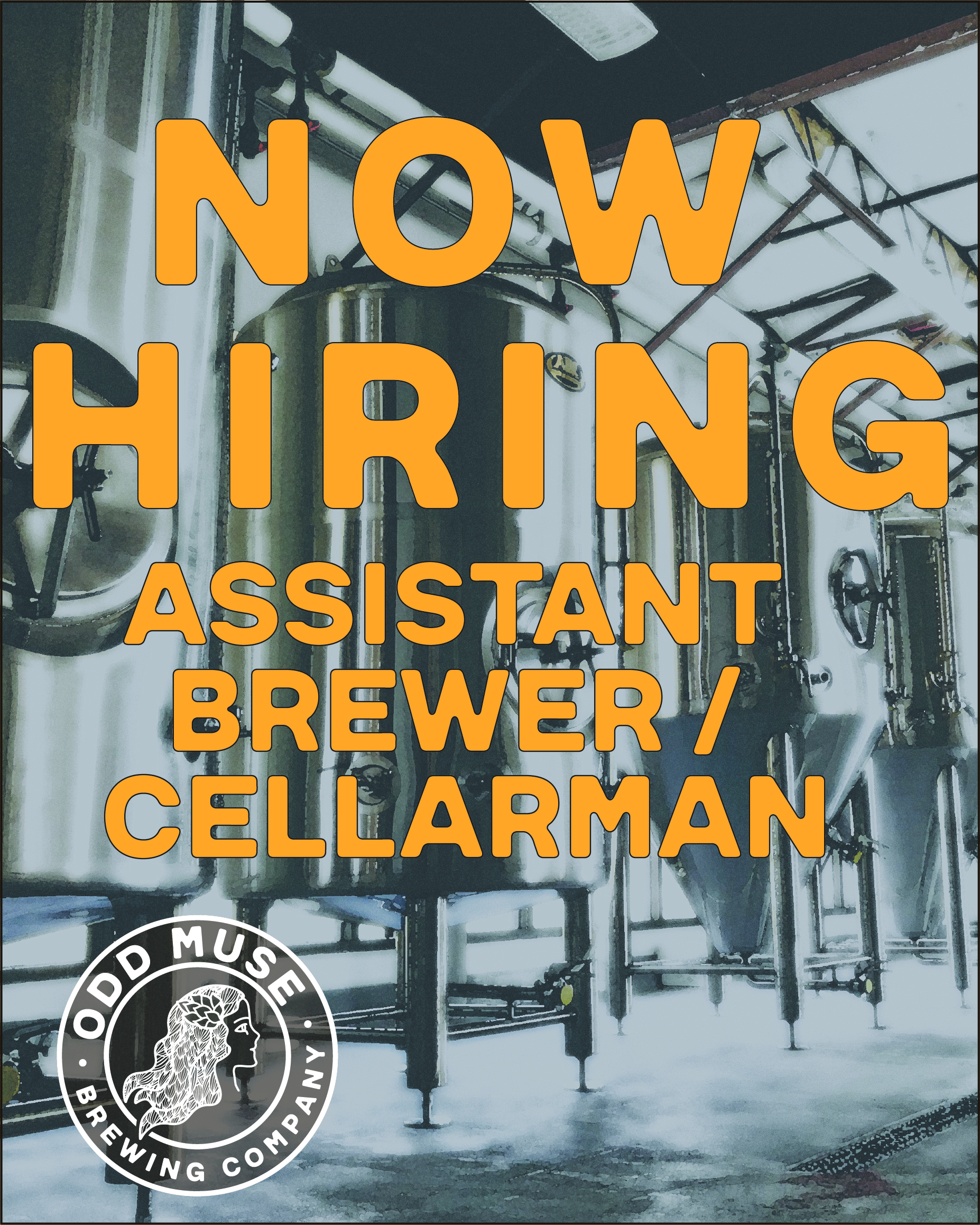 Now hiring: Assistant Brewer / Cellarman at ODD Muse Brewing Company